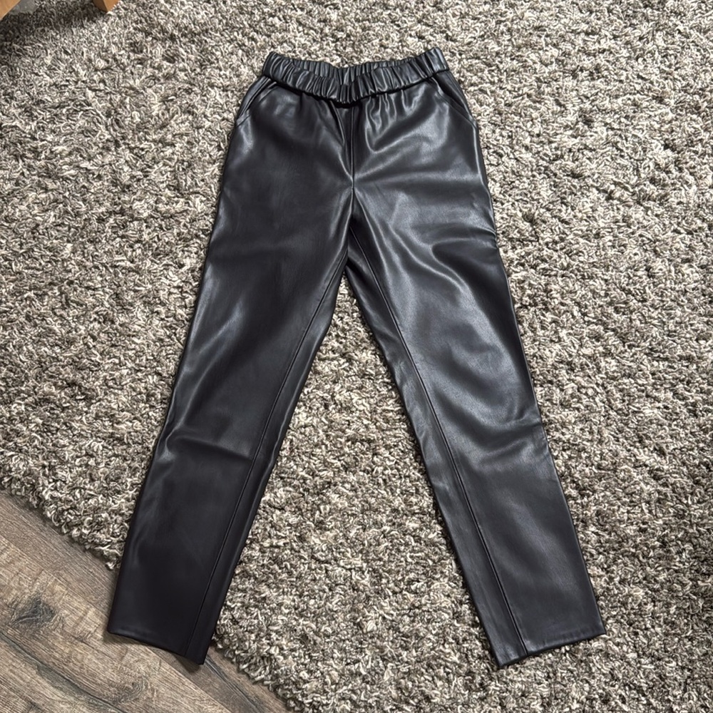 Faux leather pants